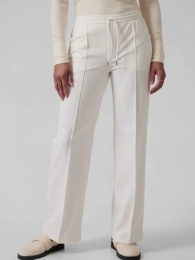 Athleta White Wide-Leg Drawstring Pants Women's New Size 10